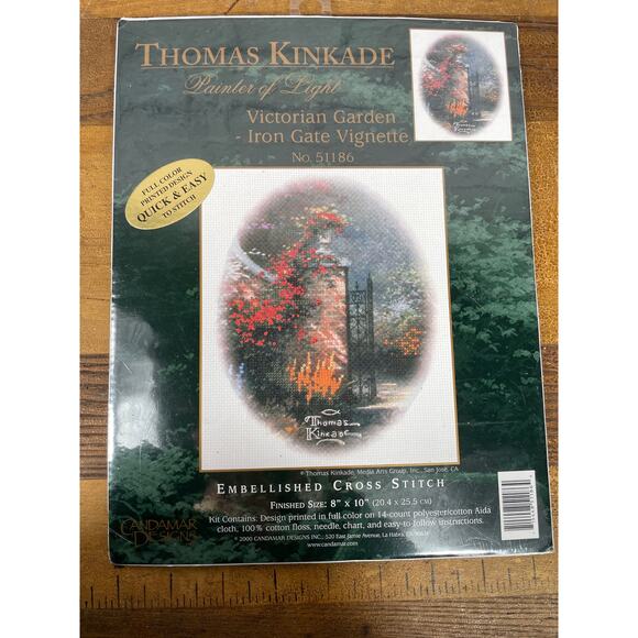 Thomas Kinkade embellished cross stitch f - Picture 1 of 4